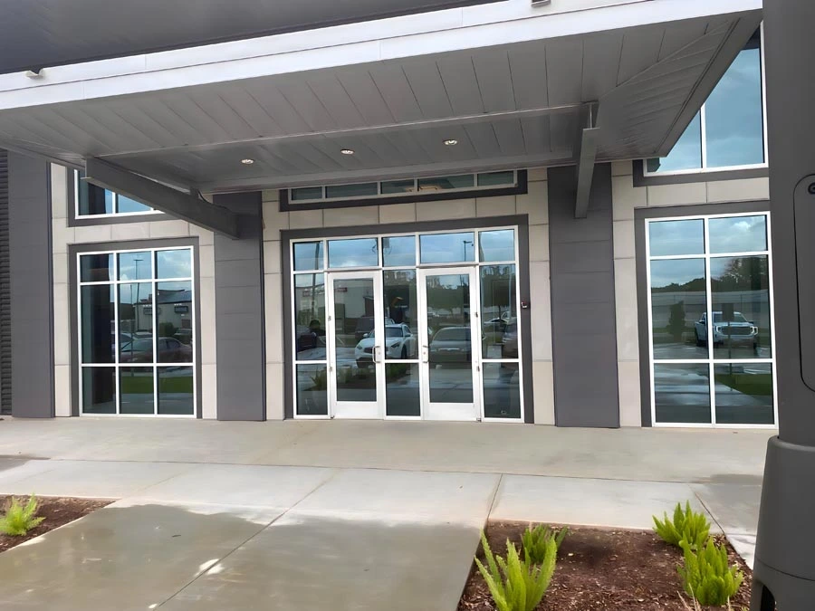 Glass facade design for retail store