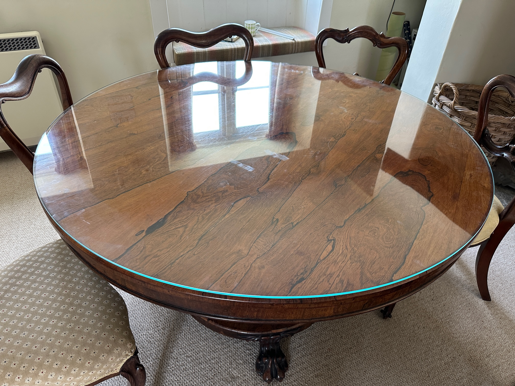 Round glass dining table cover